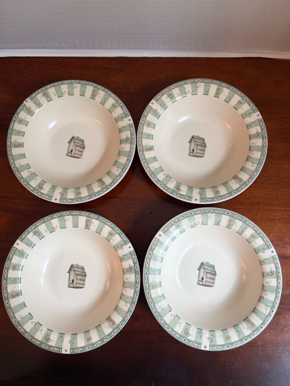 Pfaltzgraff Naturewood 7 3/8" Stoneware Soup or Cereal Bowls, USA, (Qty. 4)